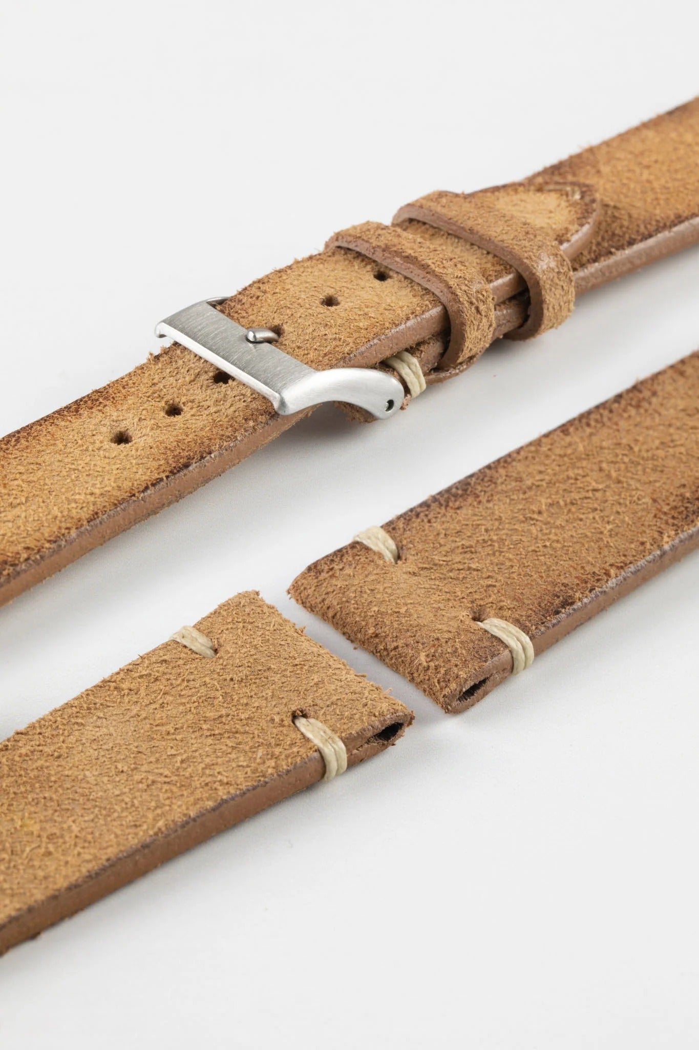 JPM Italian Distressed Tasso Leather Watch Strap in AMBER