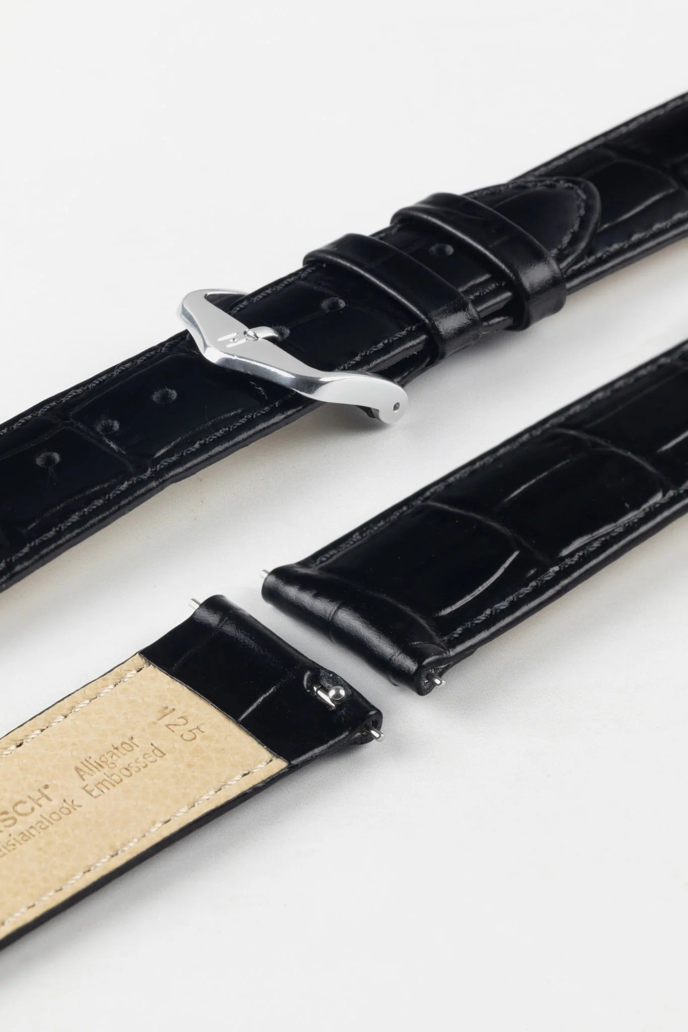 Hirsch LOUISIANALOOK Alligator Embossed Leather Watch Strap