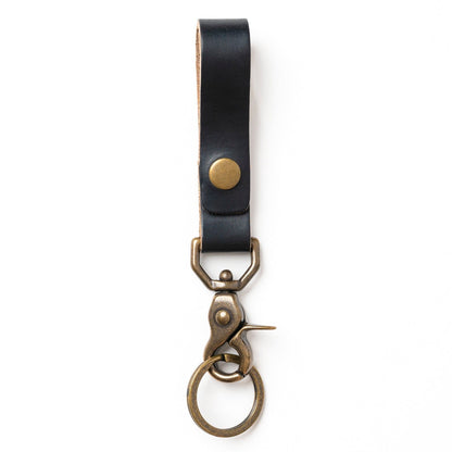 Leather Belt Loop Keychain - Black