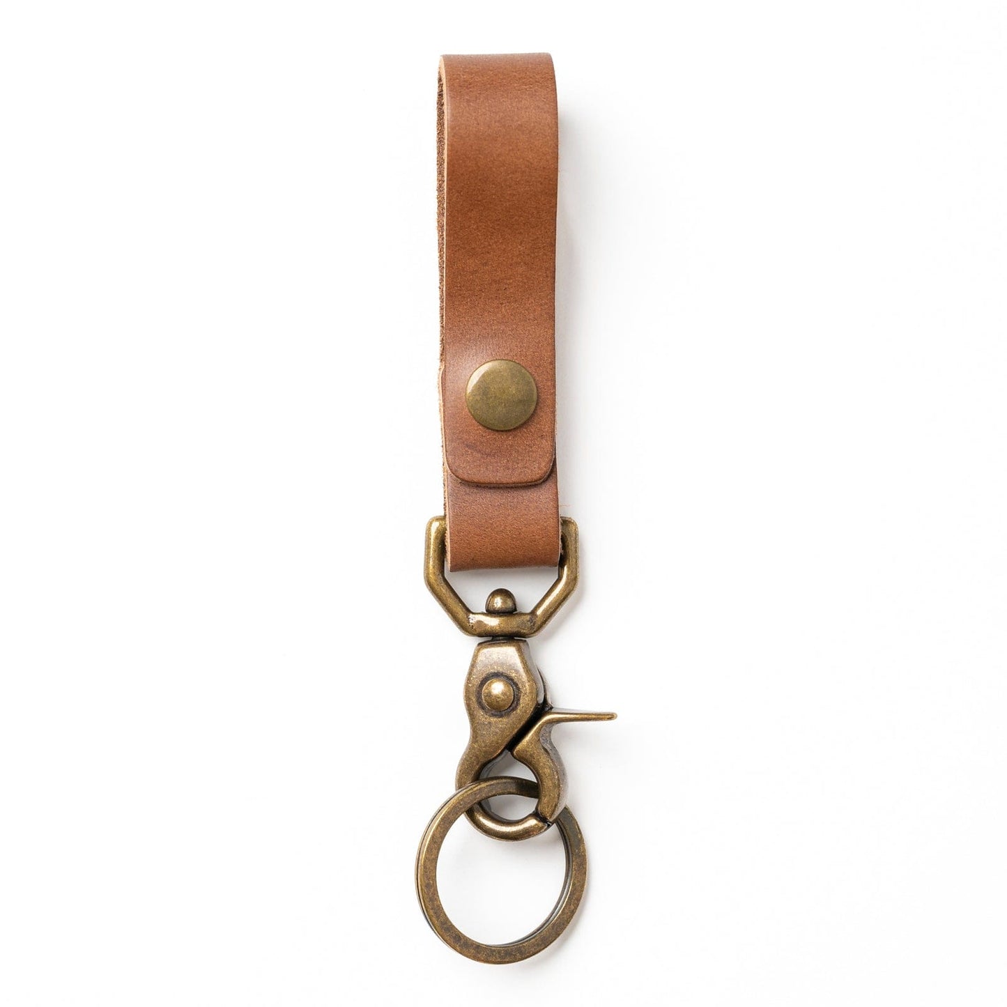 Leather Belt Loop Keychain - Natural