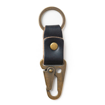 Leather Clip Keychain - Black