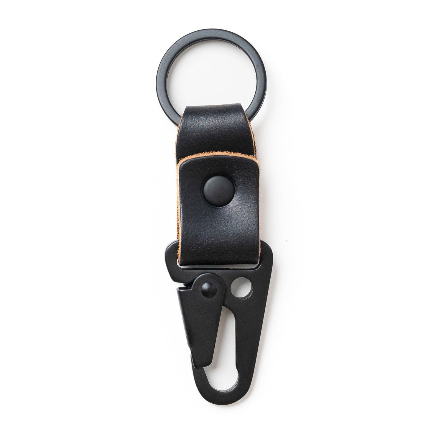 Leather Clip Keychain - Black