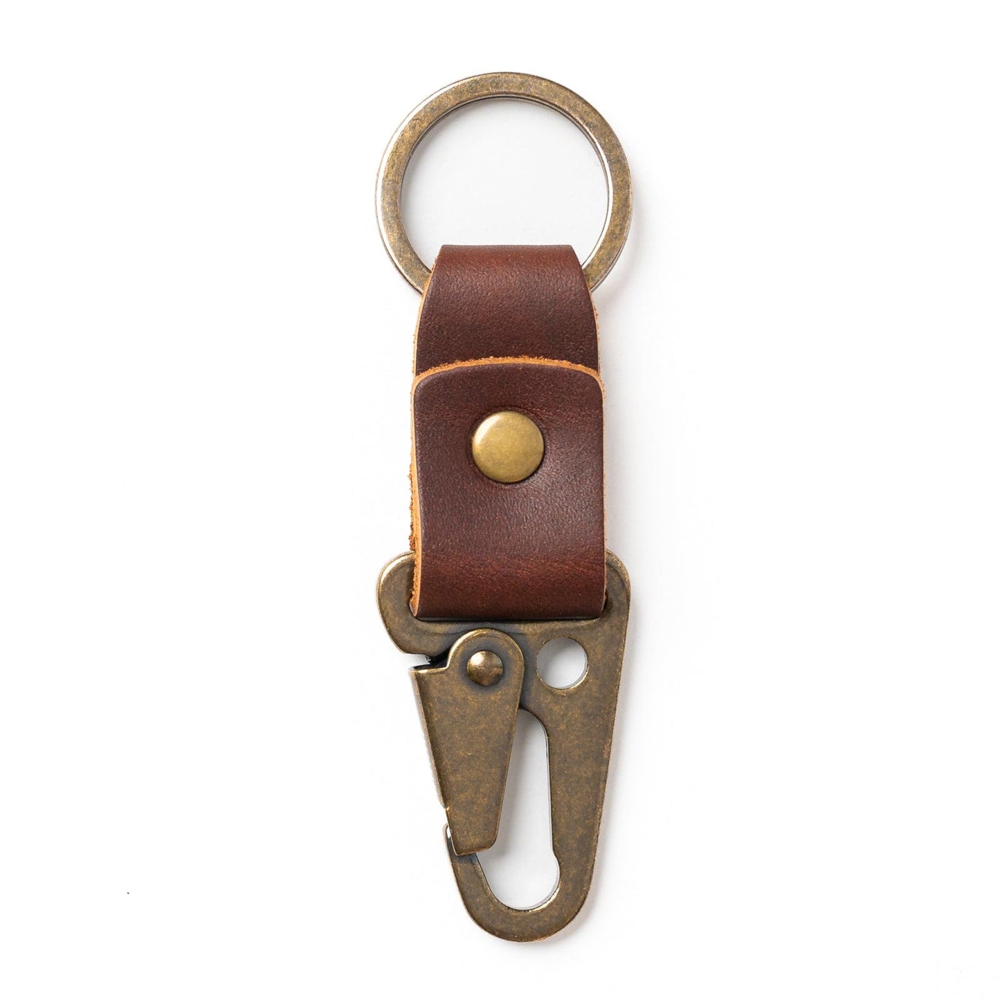 Leather Clip Keychain - Heritage Brown