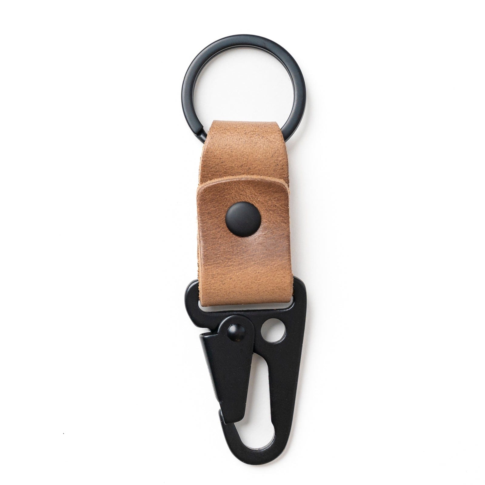 Leather Clip Keychain - Natural