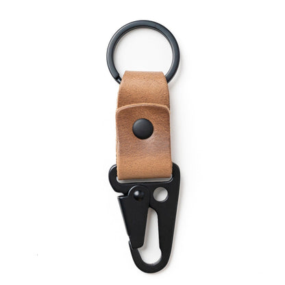 Leather Clip Keychain - Natural