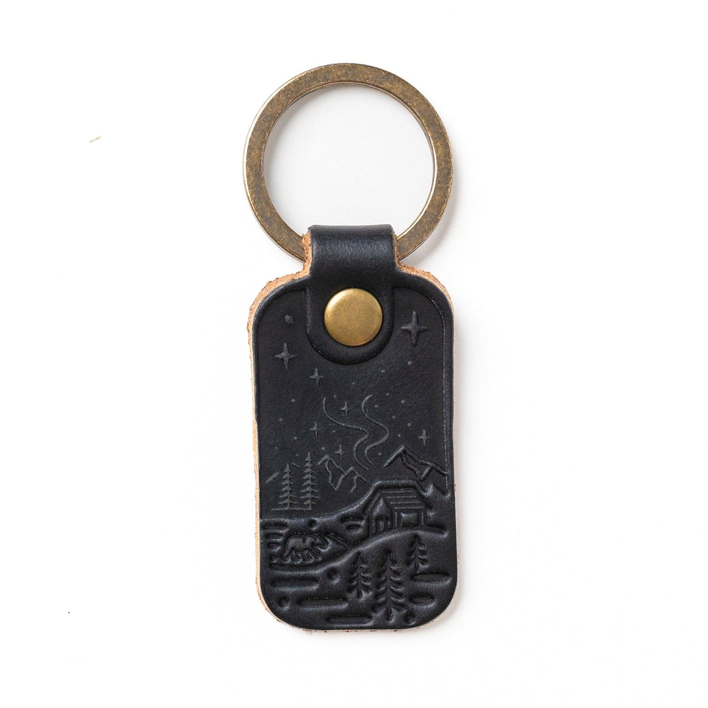 Leather Northern Lights Keyfob - Black