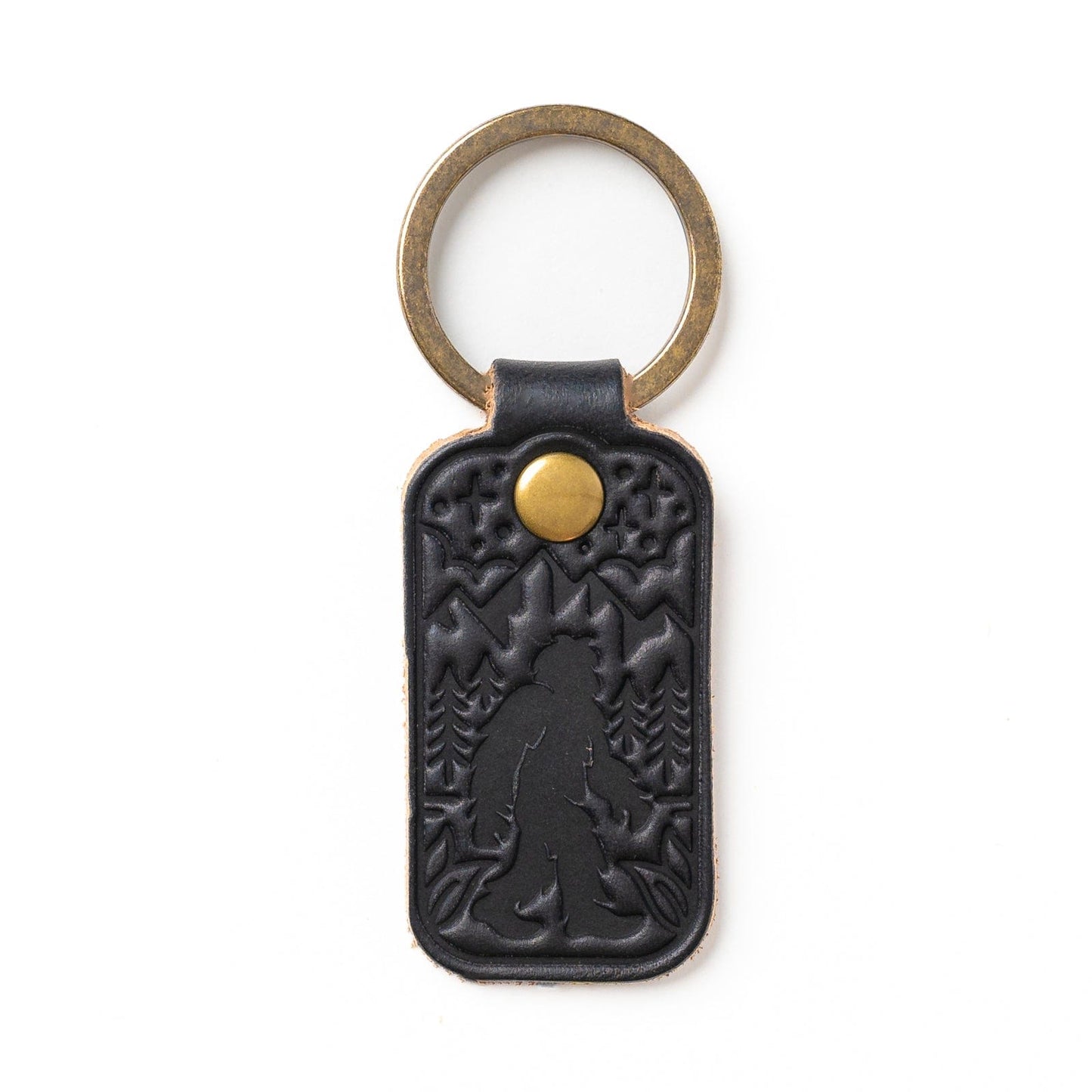 Leather Sasquatch Keyfob - Black