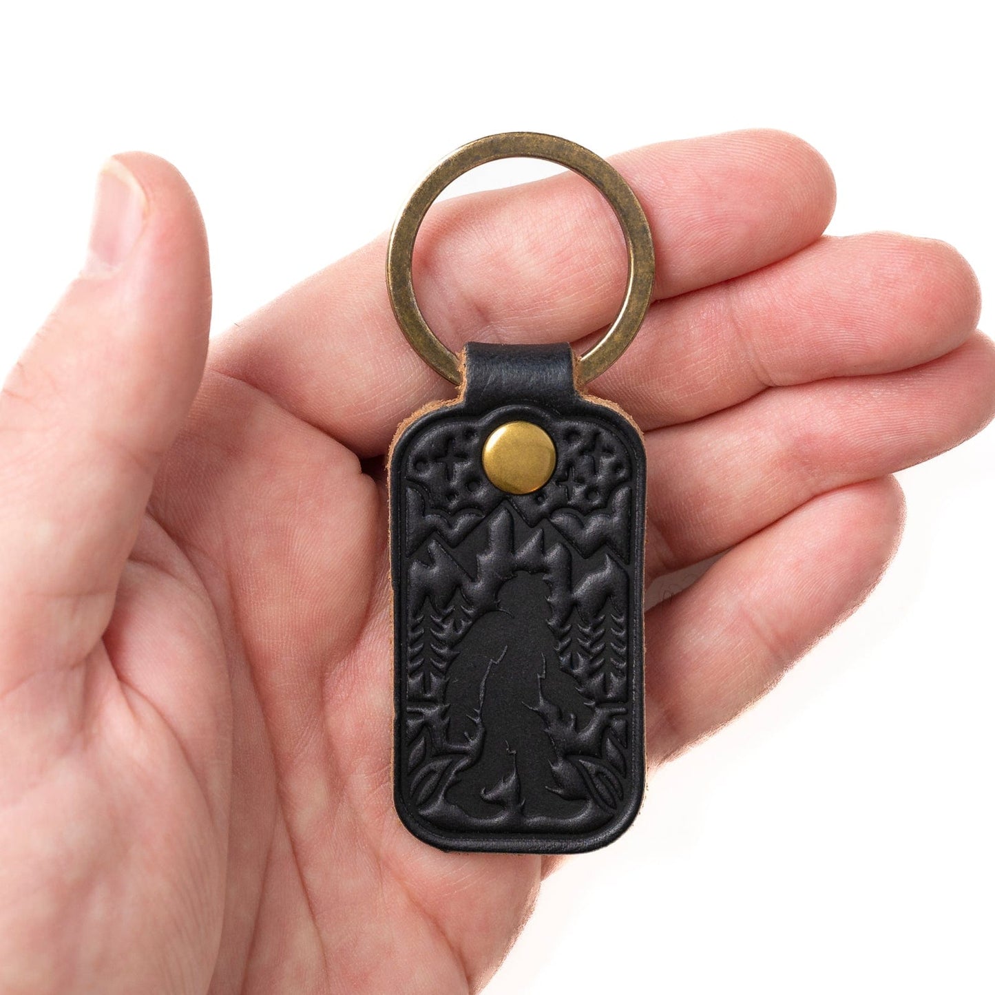 Leather Sasquatch Keyfob - Black