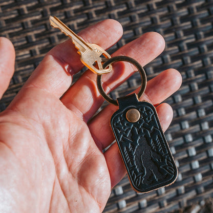 Leather Sasquatch Keyfob - Black