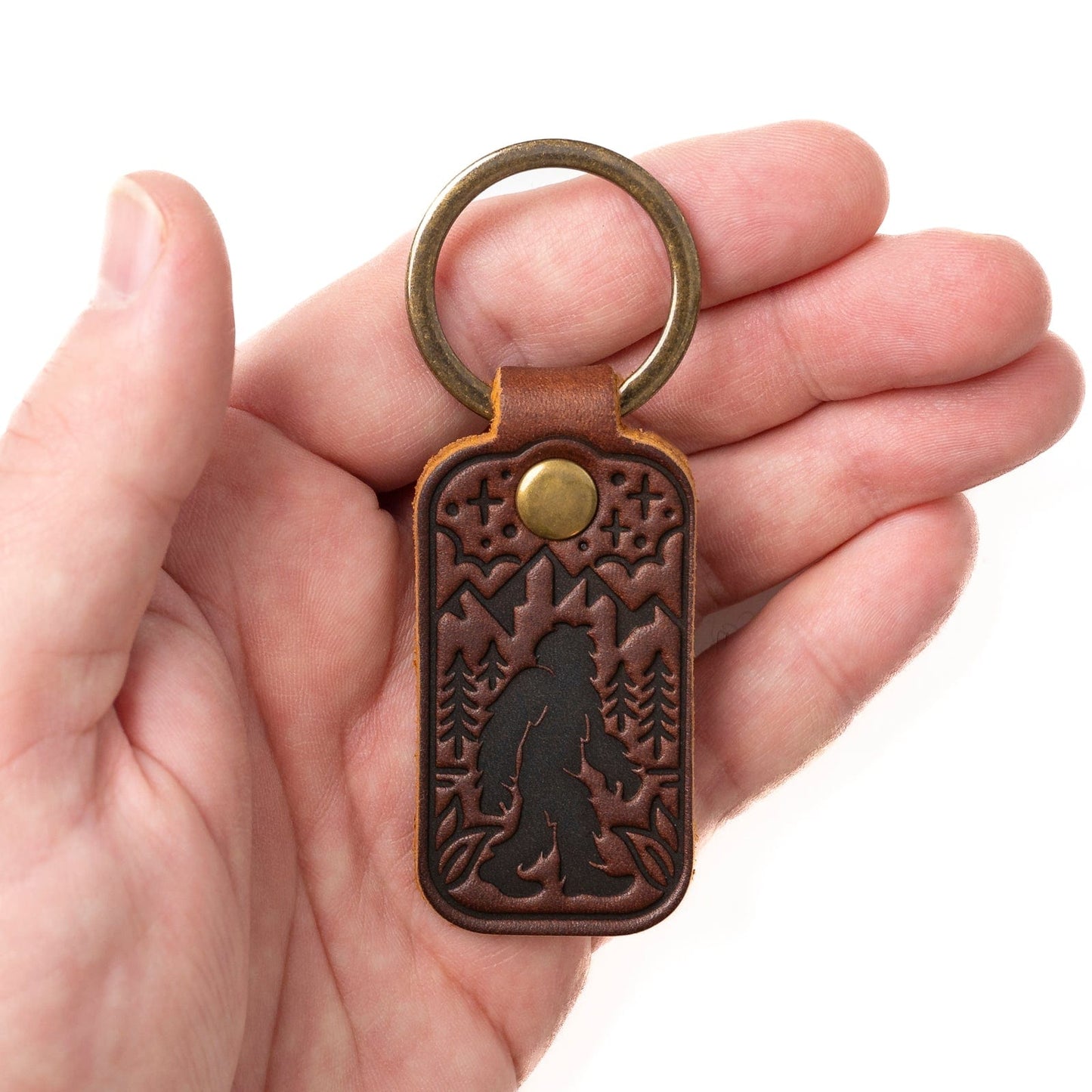 Leather Sasquatch Keyfob - Heritage Brown