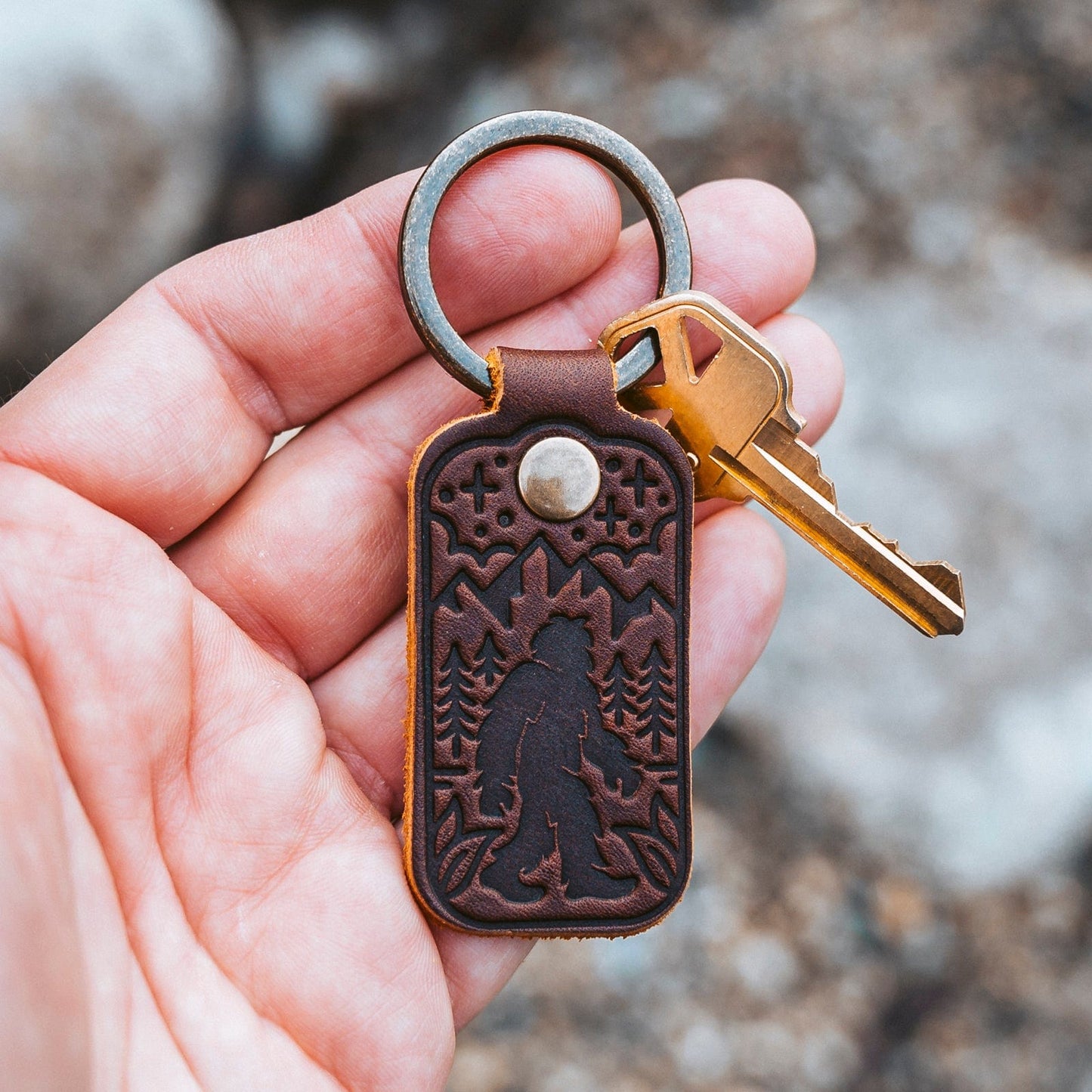 Leather Sasquatch Keyfob - Heritage Brown