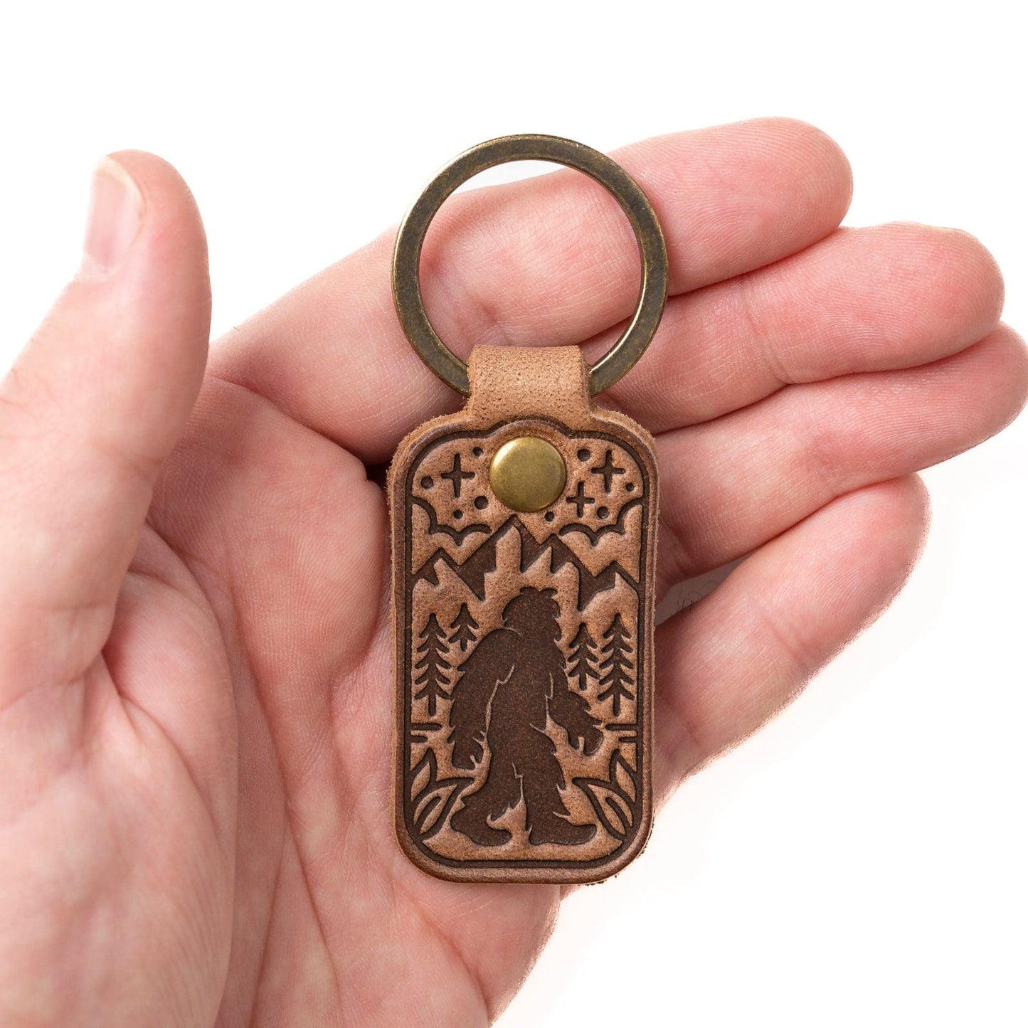 Leather Sasquatch Keyfob - Natural