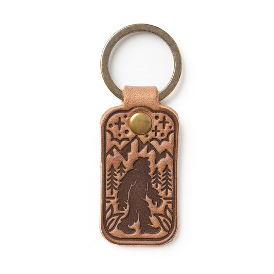 Leather Sasquatch Keyfob - Natural