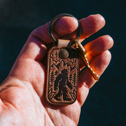 Leather Sasquatch Keyfob - Natural