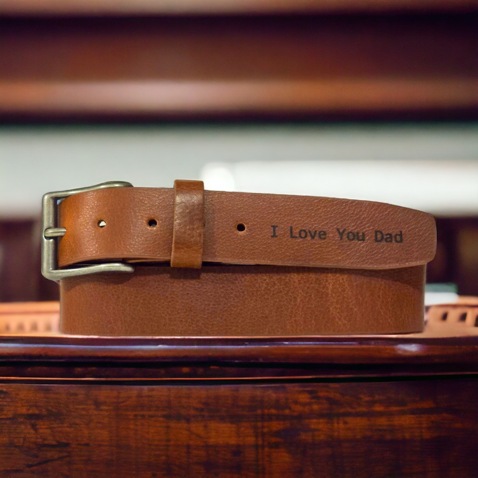 The Long Haul Belt - Black Custom Engraved Leather Belt