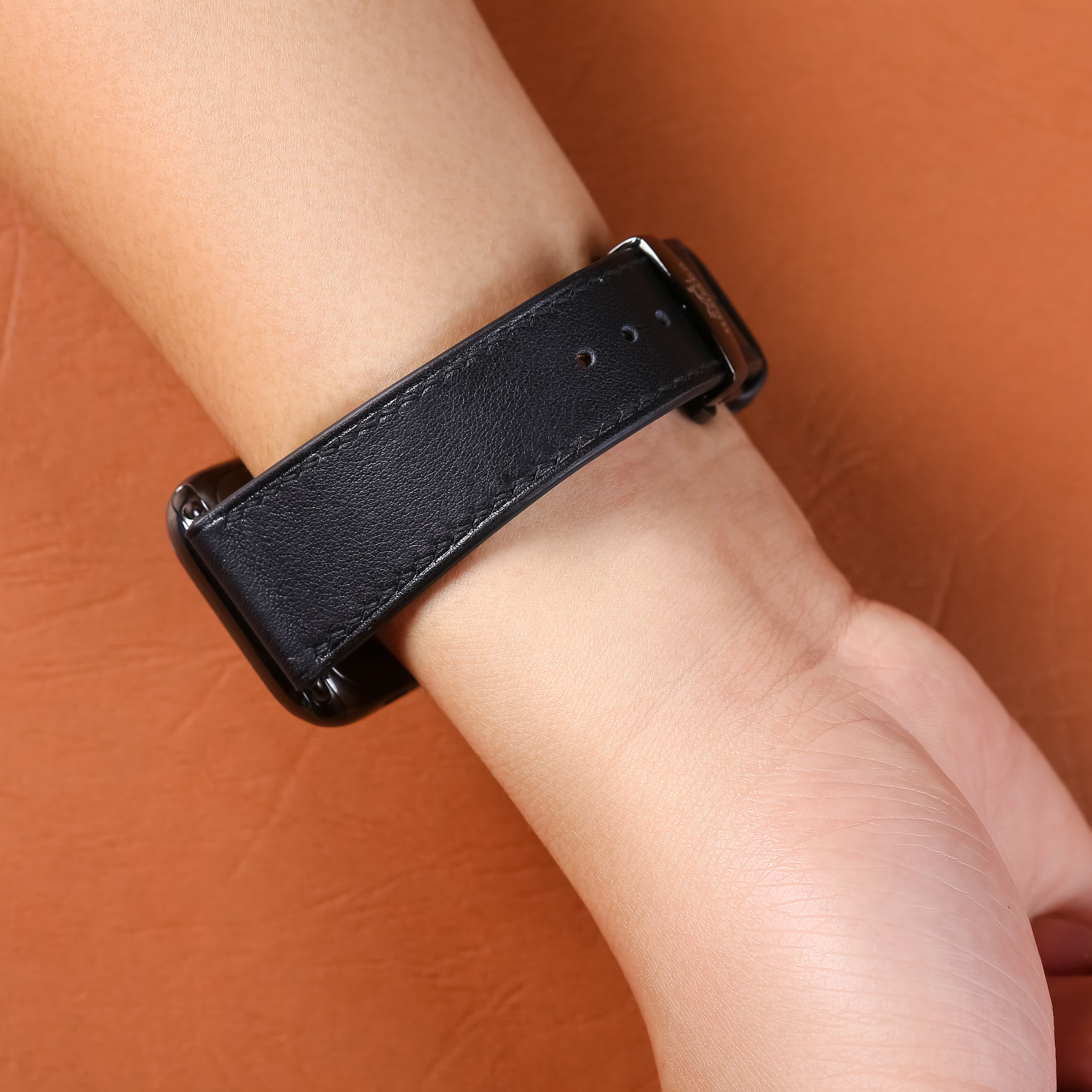 Watch Strap Swift Leather for Apple Watch, Mechanical Watch - Black SW2207