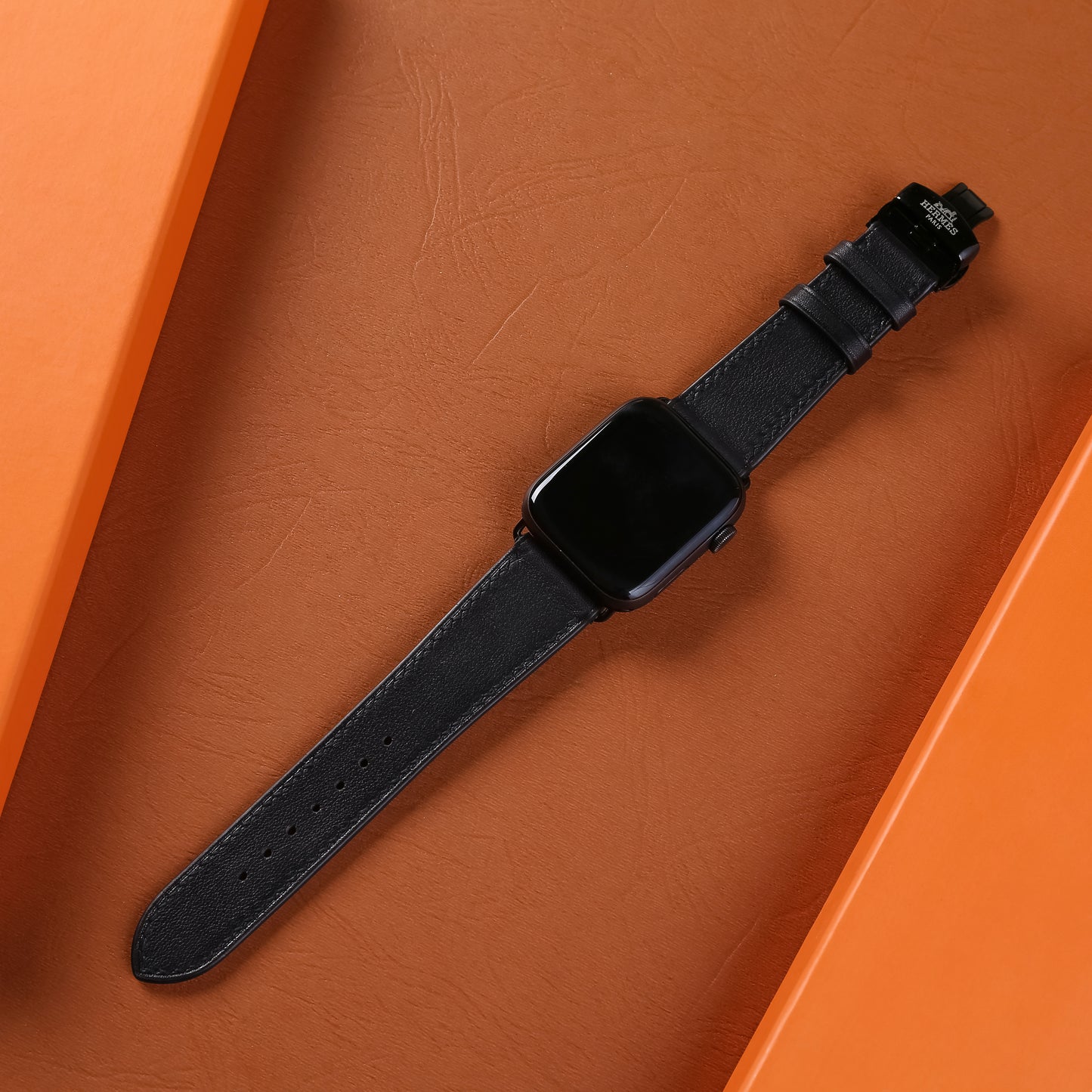 Watch Strap Swift Leather for Apple Watch, Mechanical Watch - Black SW2207