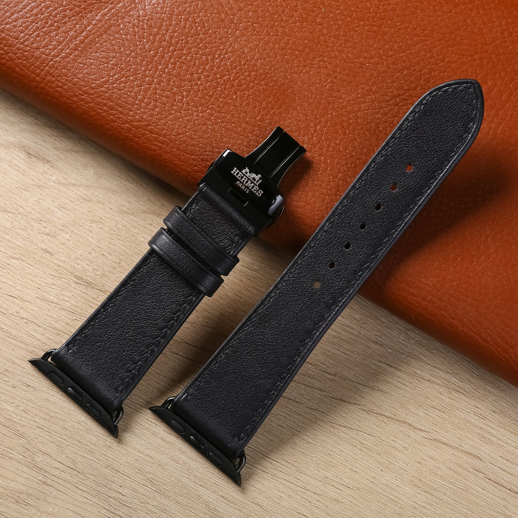 Watch Strap Swift Leather for Apple Watch, Mechanical Watch - Black SW2207