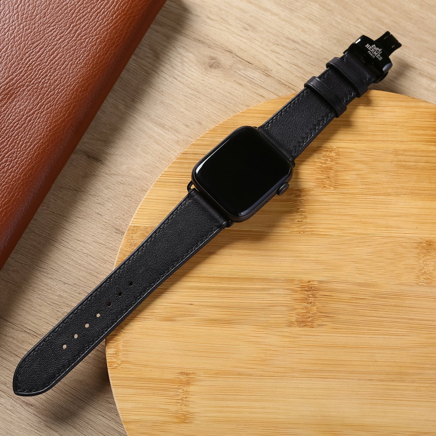 Watch Strap Swift Leather for Apple Watch, Mechanical Watch - Black SW2207