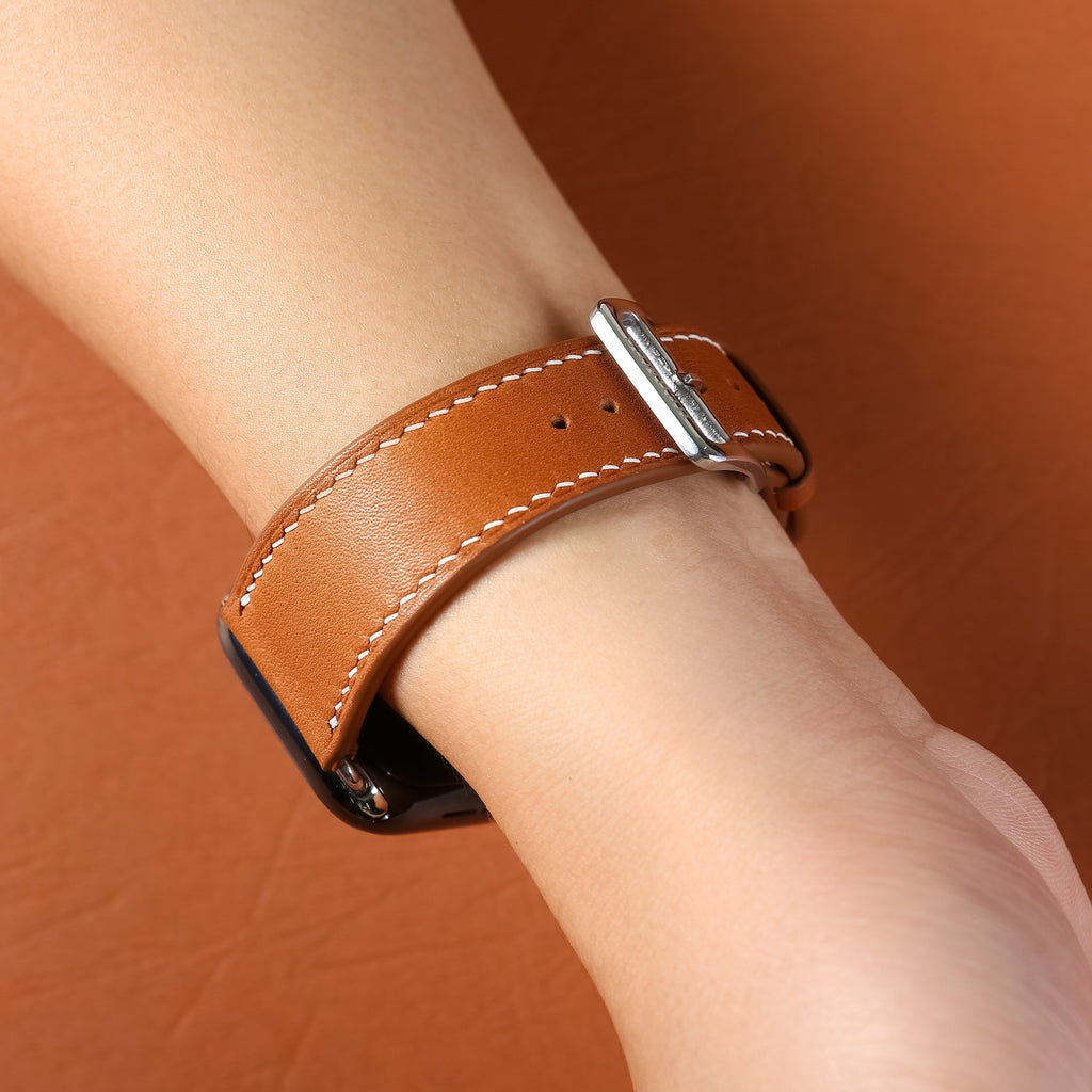 Handcrafted BA09.50 Genuine Leather Strap for Apple Watch and Traditional Watches