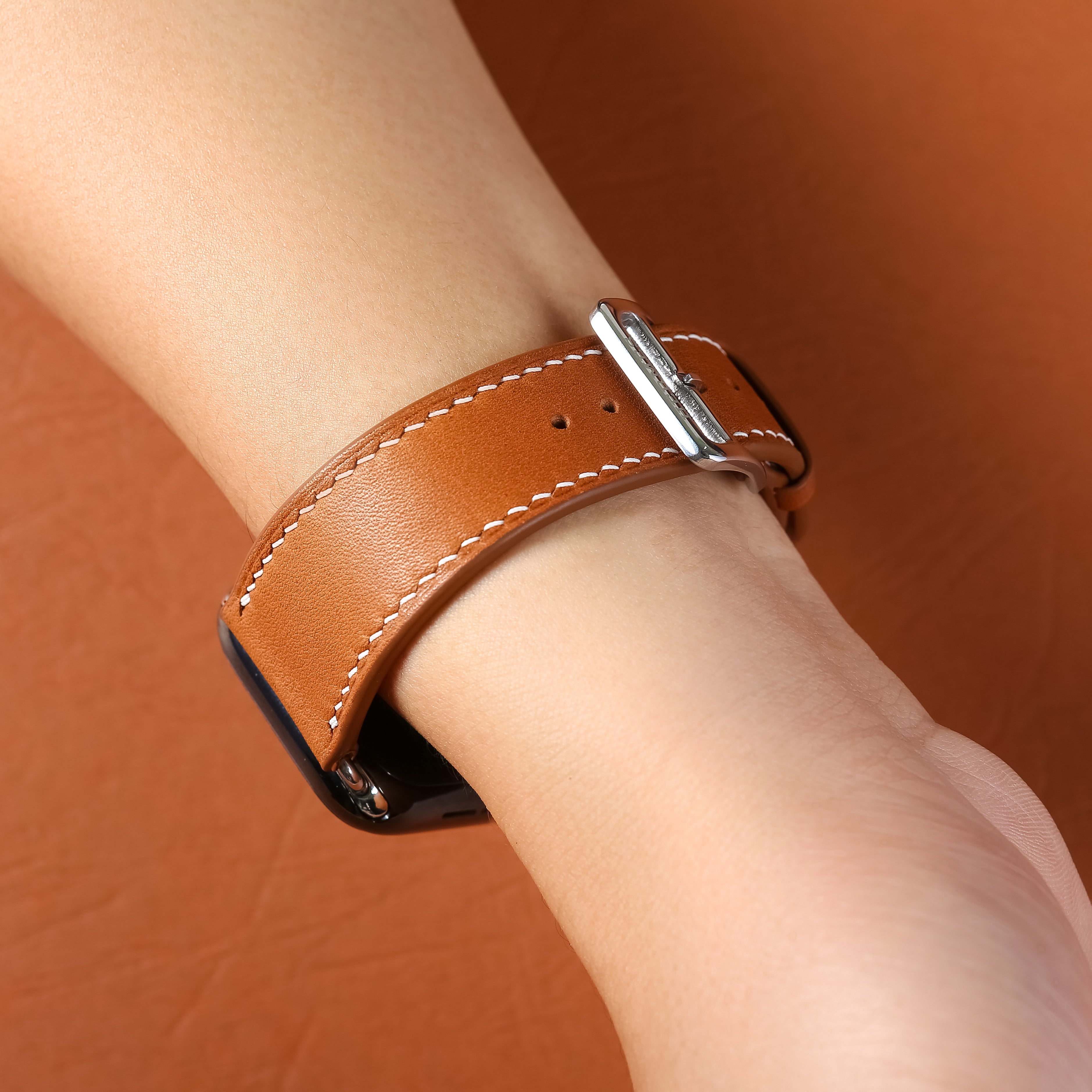 Handcrafted BA09.50 Genuine Leather Strap for Apple Watch and Traditional Watches