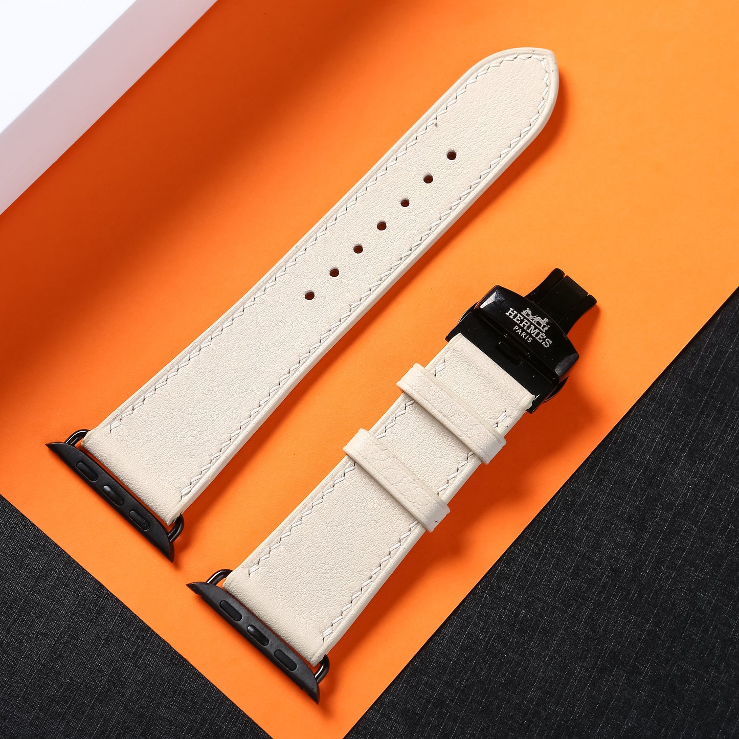 Watch Strap Swift Leather for Apple Watch, Mechanical Watch - White Milk SW2205