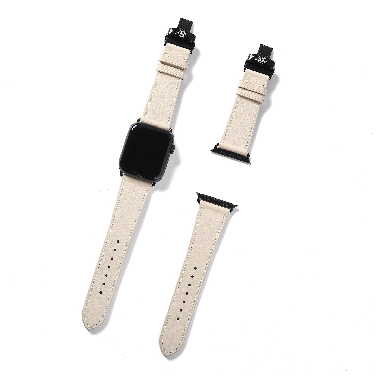 Watch Strap Swift Leather for Apple Watch, Mechanical Watch - White Milk SW2205