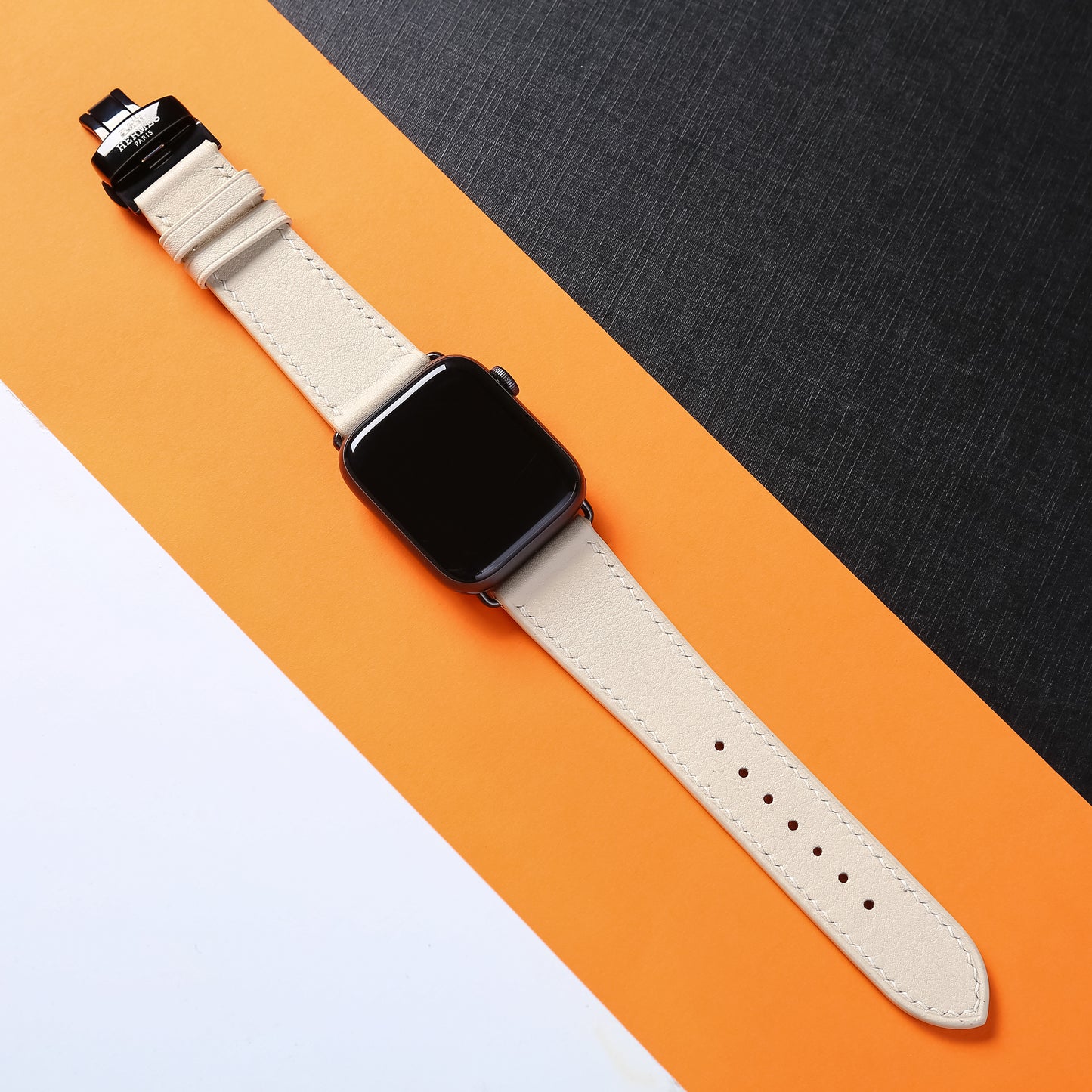 Watch Strap Swift Leather for Apple Watch, Mechanical Watch - White Milk SW2205