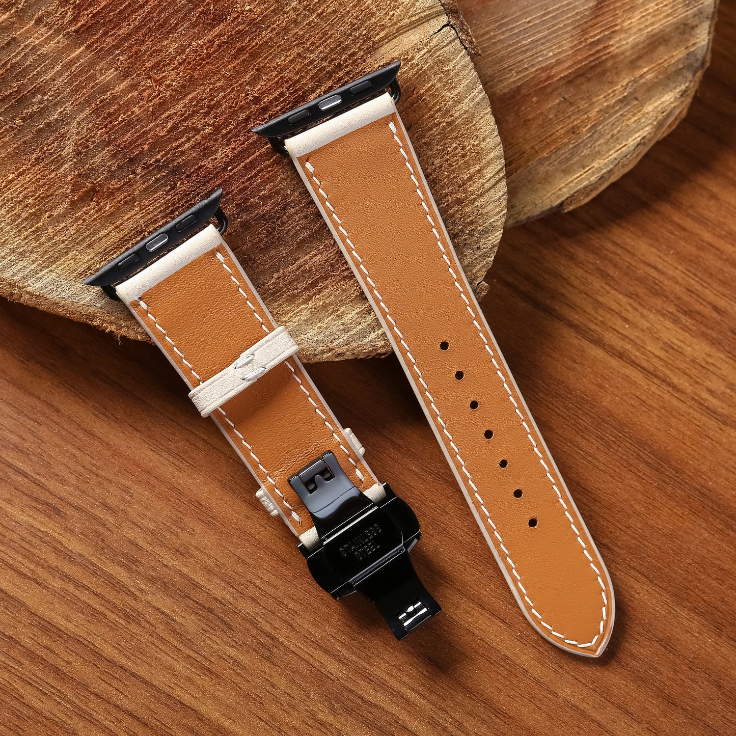 Watch Strap Swift Leather for Apple Watch, Mechanical Watch - White Milk SW2205