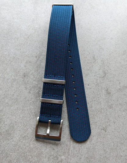 Premium Ribbed Fabric Watch Strap - Ocean Blue