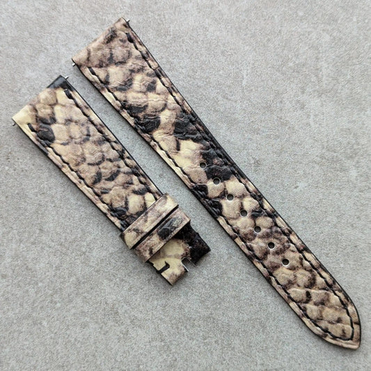 Embossed Python Watch Strap - Natural