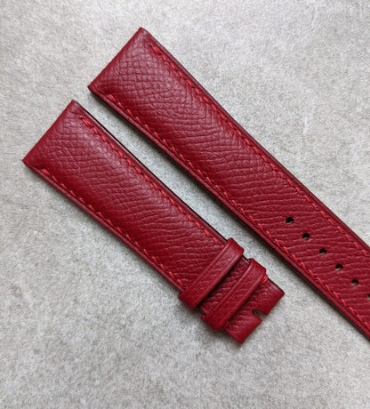 Epsom Calfskin Watch Strap - Burgundy