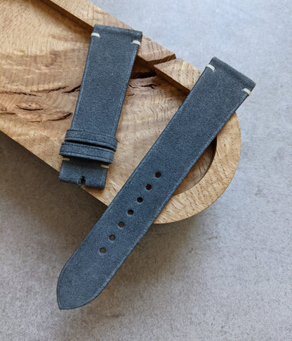 Premium Suede Strap Minimal Stitch - Light Grey