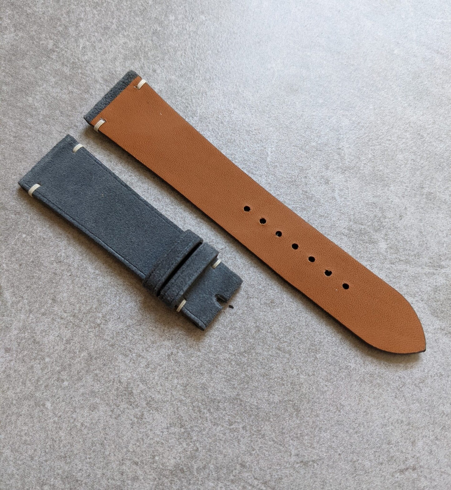 Premium Suede Strap Minimal Stitch - Light Grey