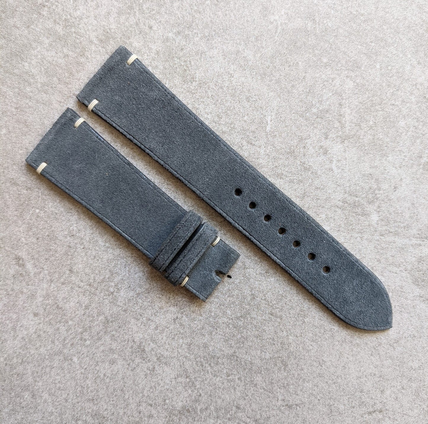 Premium Suede Strap Minimal Stitch - Light Grey