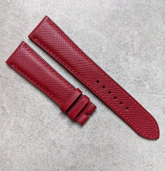 Epsom Calfskin Watch Strap - Burgundy