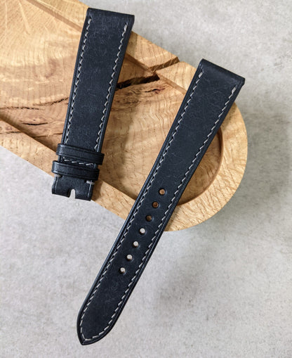 Pueblo Calfskin Watch Strap - Dark Blue