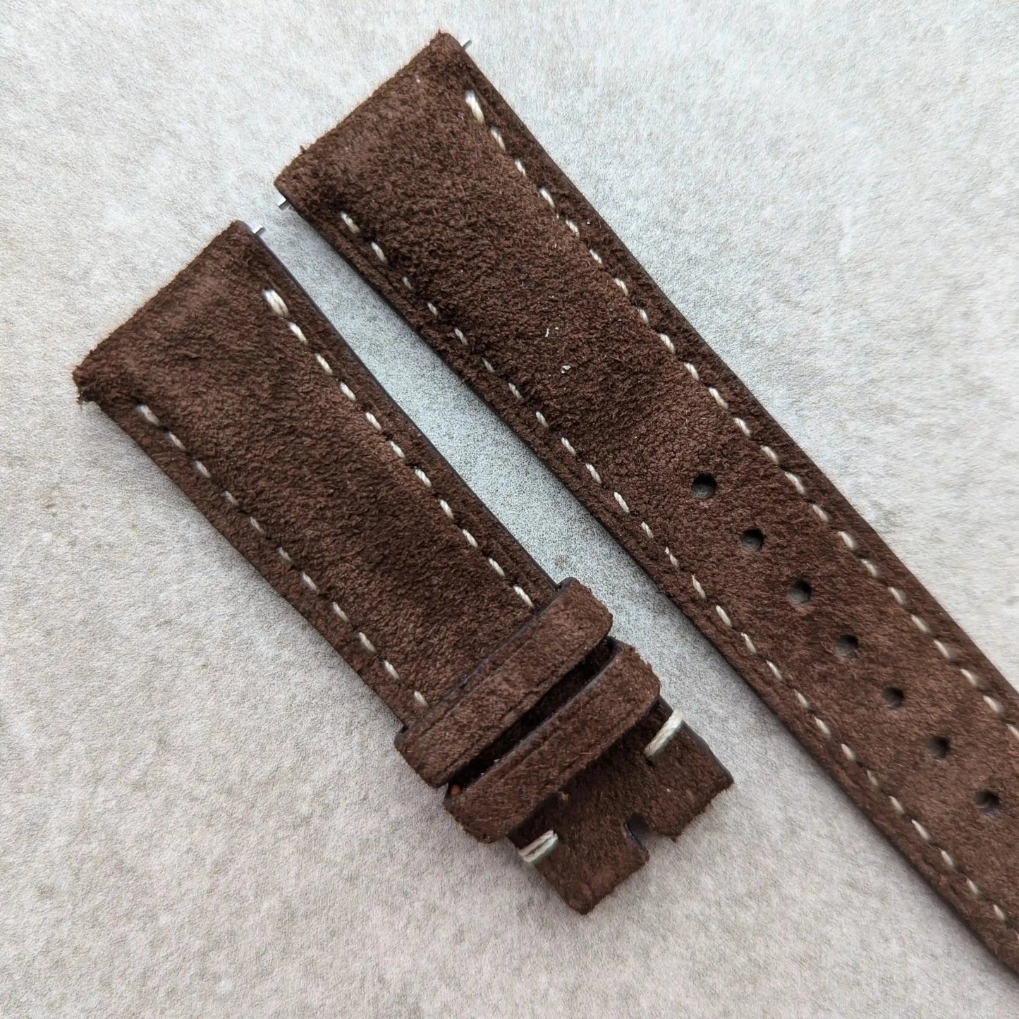 Stitched Suede Strap - Light Brown