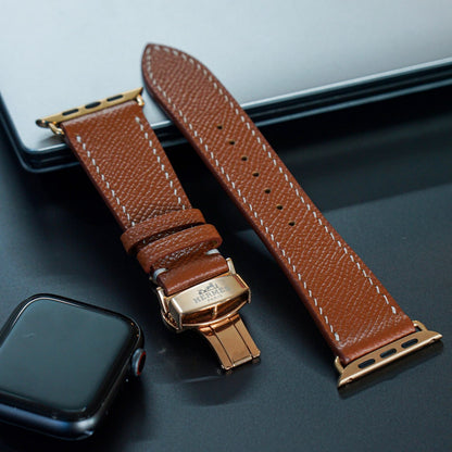 Epsom Leather Apple Watch Bands Series 3 4 5 6 7 8 9 ultra from 38mm to 49mm