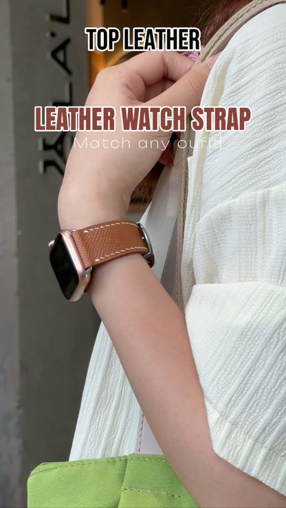 Strap Watch Epsom Leather for Apple Watch, Mechanical Watch - Brown Gold EP2209