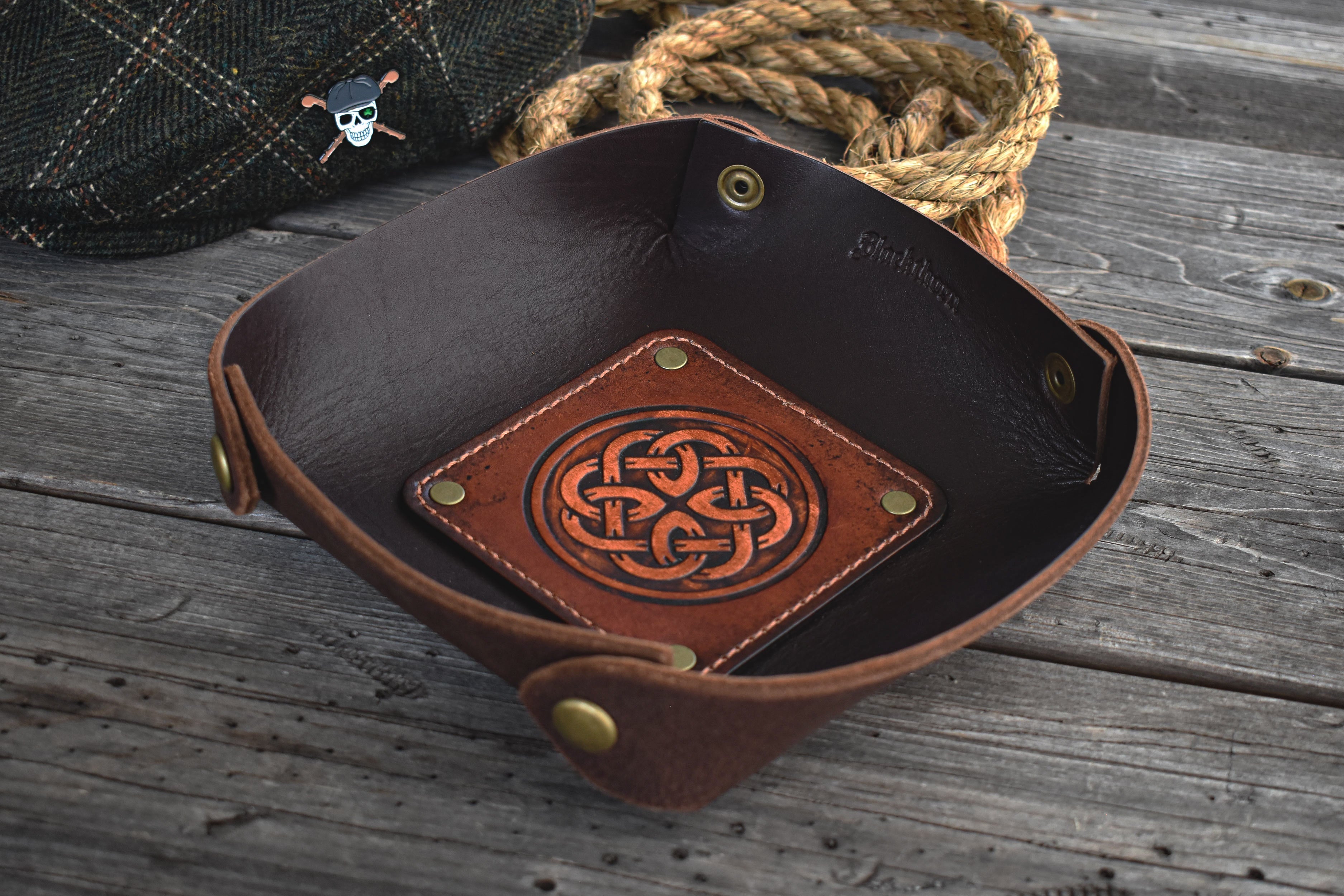 Leather Catch All Tray - Celtic