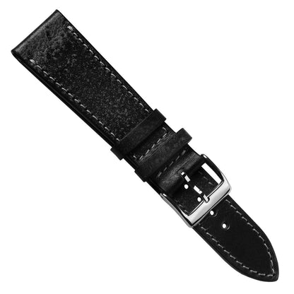 Radstock Vintage Genuine Leather Watch Strap - Vintage Black