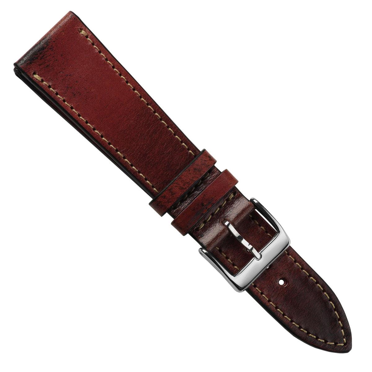 Radstock Vintage Genuine Leather Watch Strap - Vintage Red