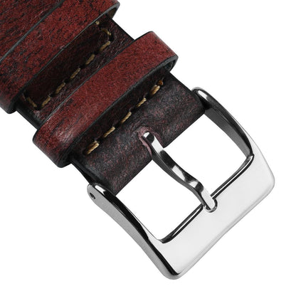 Radstock Vintage Genuine Leather Watch Strap - Vintage Red