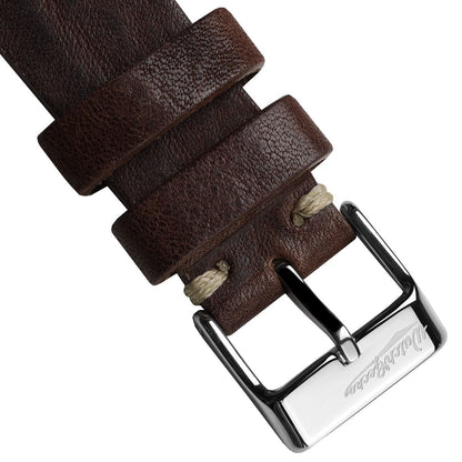 Simple Handmade Italian Leather Watch Strap - Chocolate Brown