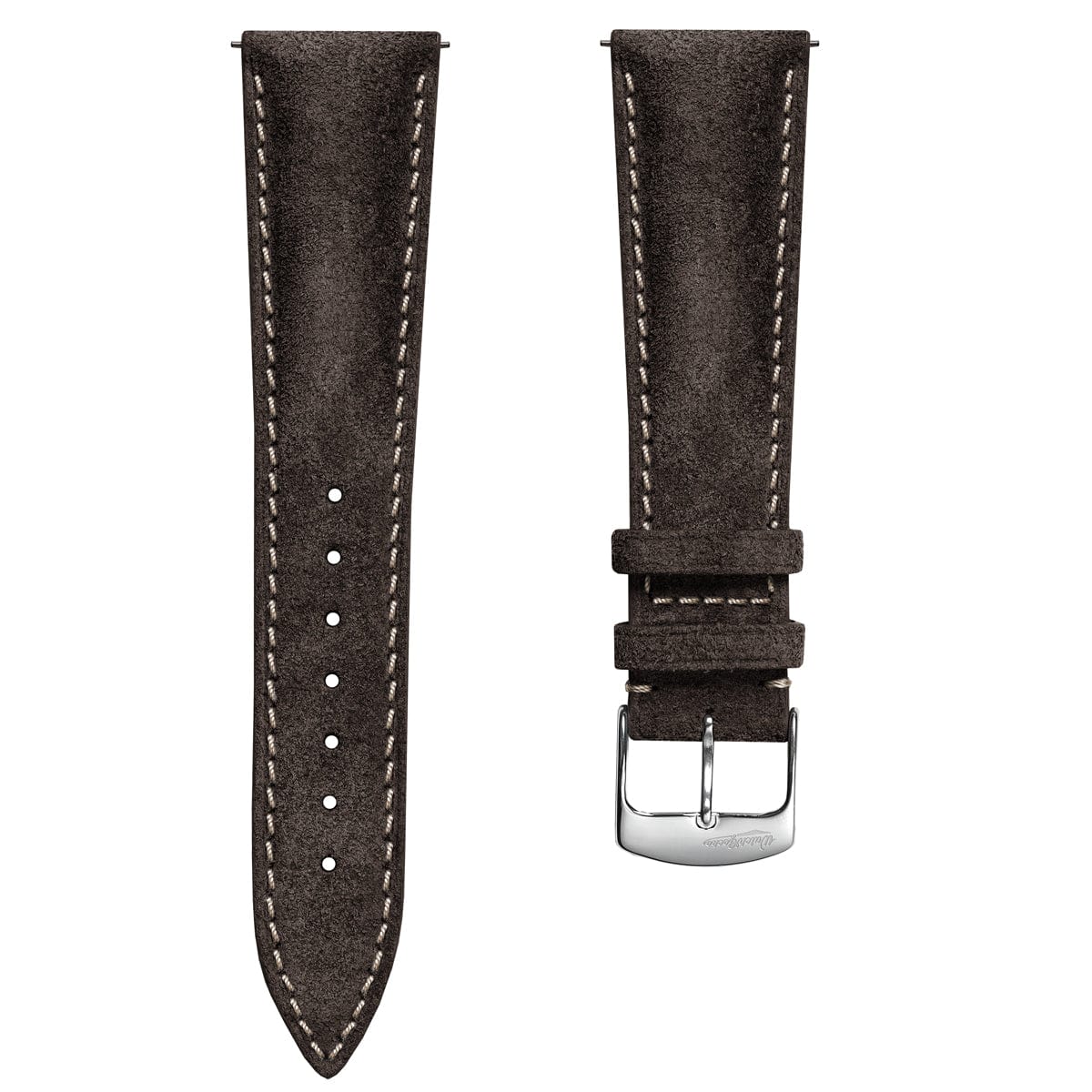 Stanton Conceria Opera Suede Padded Watch Strap - Dark Brown