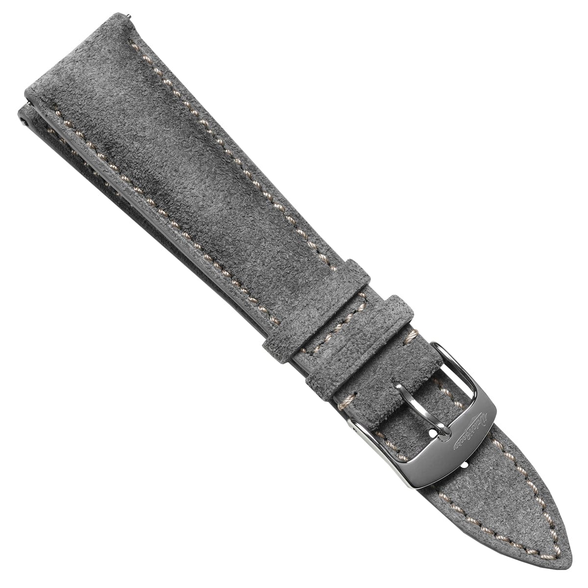 Stanton Conceria Opera Suede Padded Watch Strap - Light Grey