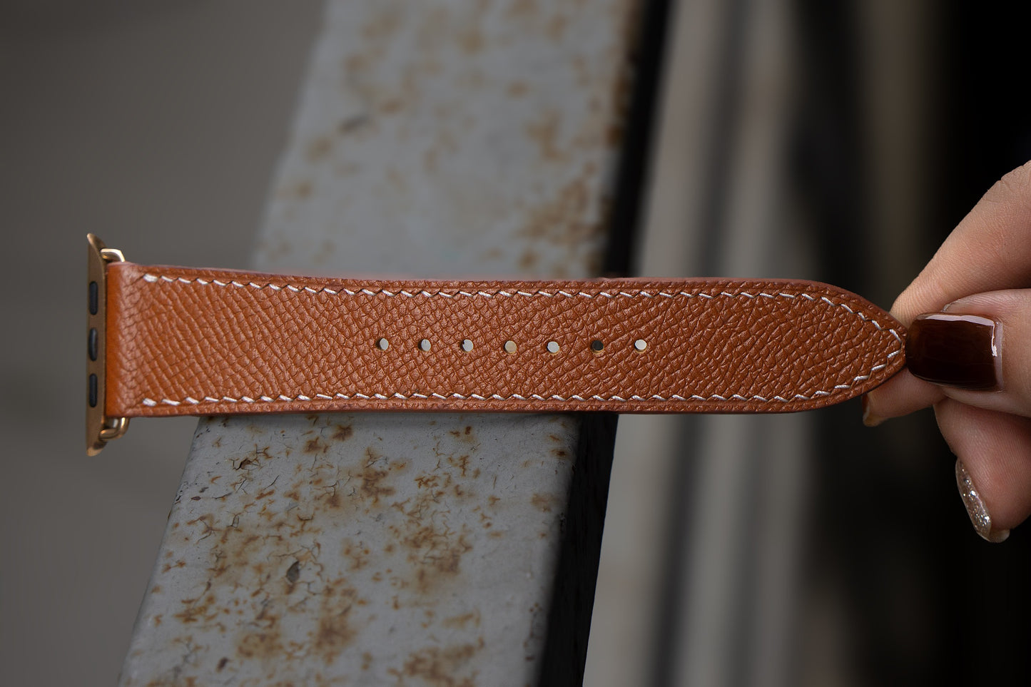 Strap Watch Epsom Leather for Apple Watch, Mechanical Watch - Brown Gold EP2209