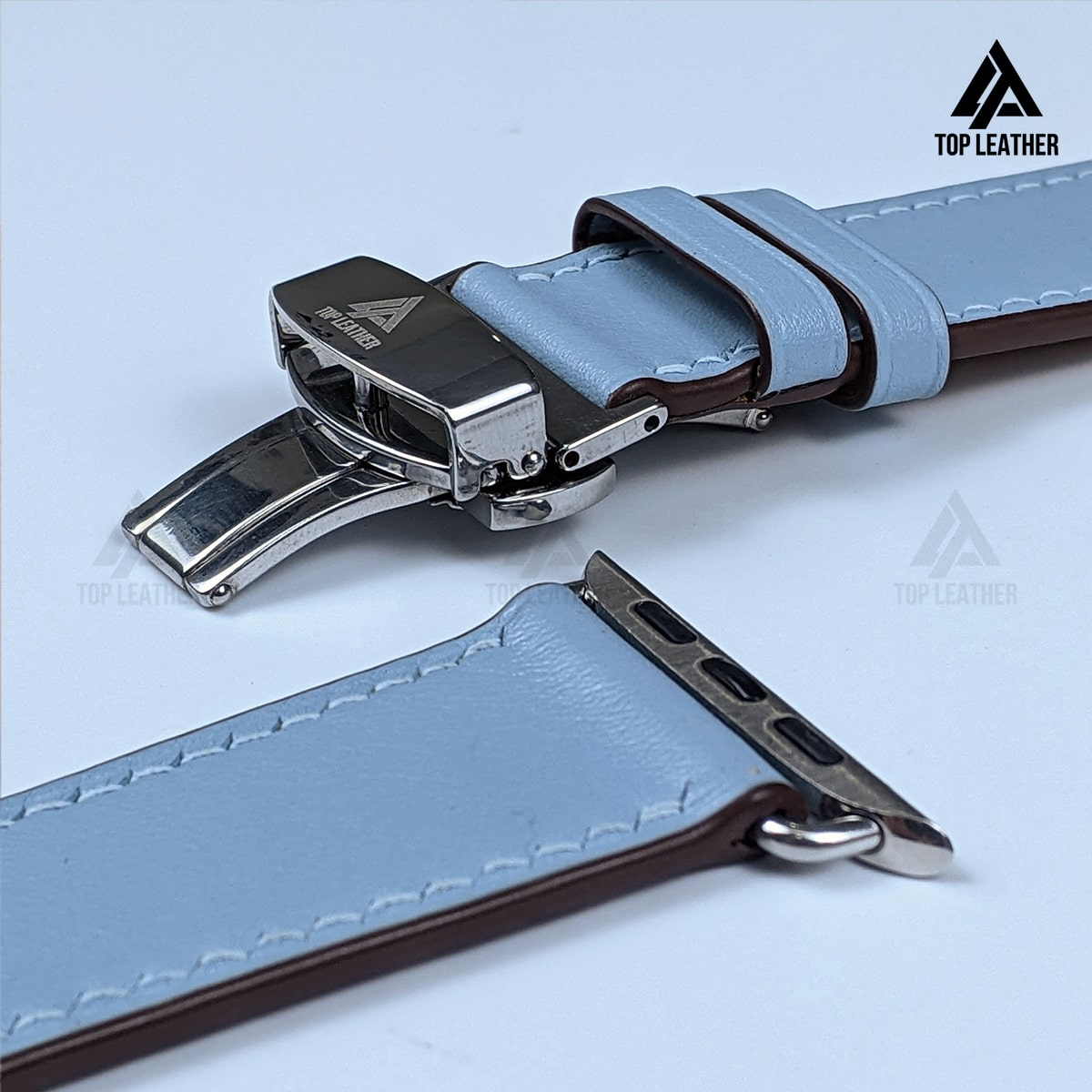 Watch Strap Swift Leather for Apple Watch, Mechanical Watch - Sky Blue SW2211