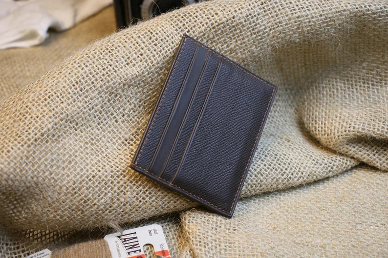 Black x Bordeaux Flat card holder